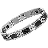 Cupimatch Pulsera magnética de Terapia física- de Fibra de Carbono- Color Negro